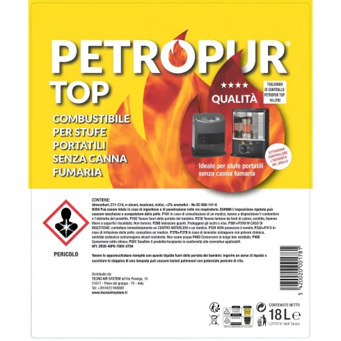 Combustibile Liquido 4 Taniche Riciclabile 18L per Stufa Senza Fumo
