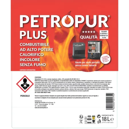 4 Taniche 18L Riciclabile Combustibile Liquido Inodore Stufe Portatili
