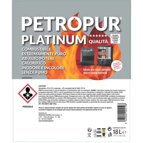 Combustibile Liquido Puro 18L 2 Taniche Riciclabile per Stufe Portatili