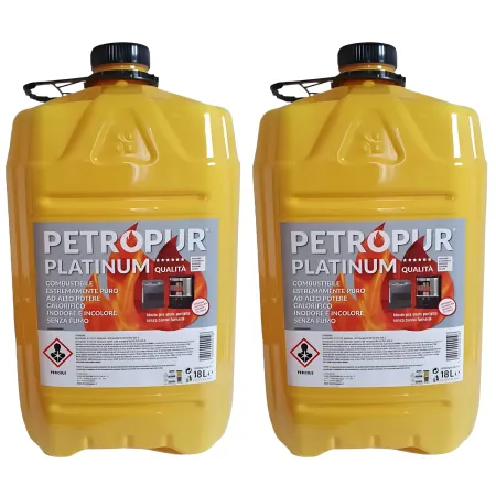 Combustibile Liquido Puro 18L 2 Taniche Riciclabile per Stufe Portatili