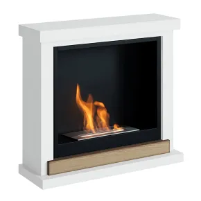 Camino a Bioetanolo TAGU FreeFlame Hagen Bianco Dettaglio Legno