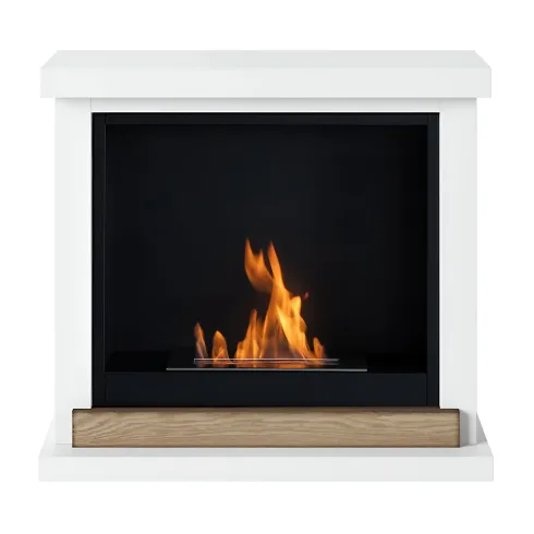 Camino a Bioetanolo TAGU FreeFlame Hagen Bianco Dettaglio Legno