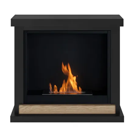 Camino a Bioetanolo TAGU FreeFlame Hagen Nero Dettaglio Legno