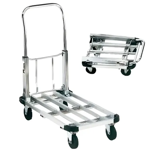Carrello Estensibile Pieghevole Porta Pacchi 4 Ruote 150 Kg Alluminio