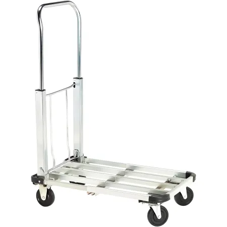Carrello Estensibile Pieghevole Porta Pacchi 4 Ruote 150 Kg Alluminio