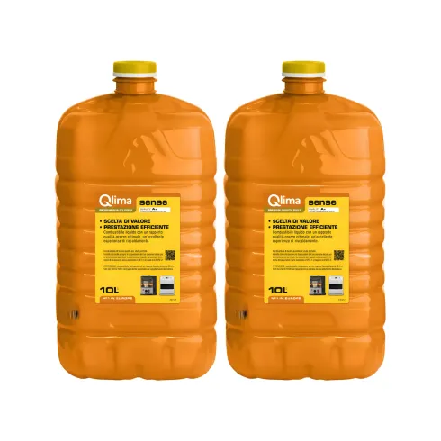 2 Taniche PET Riciclabile 10L Combustibile Liquido Paraffina per Stufe