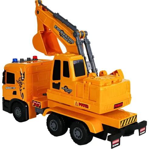 Camion Escavatore Giocattolo Scania Luci e Suoni con Braccio Mobile