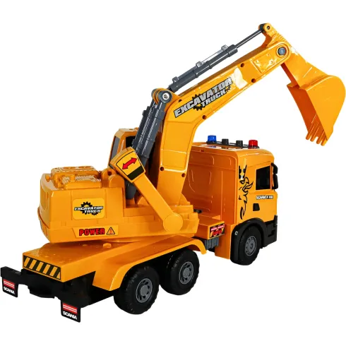 Camion Escavatore Giocattolo Scania Luci e Suoni con Braccio Mobile
