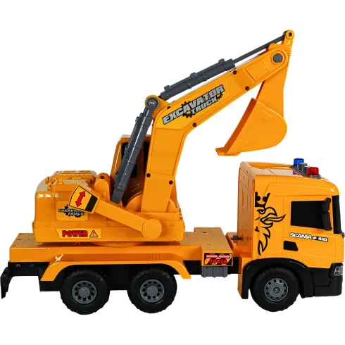Camion Escavatore Giocattolo Scania Luci e Suoni con Braccio Mobile