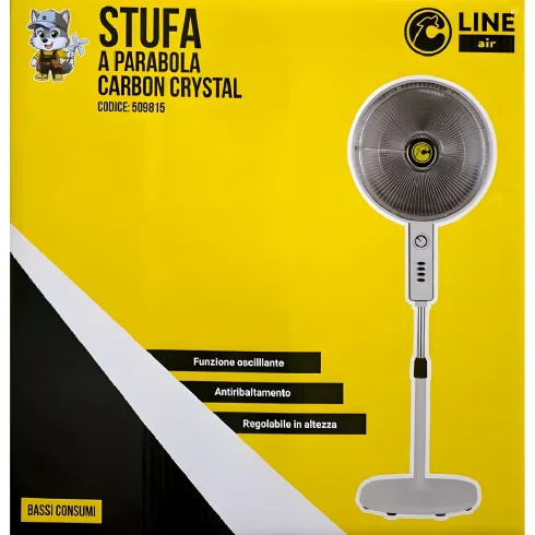 Stufa Alogena a Parabola Piantana 900W Oscillante Bianco da Soggiorno