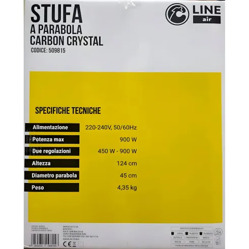 Stufa Alogena a Parabola Piantana 900W Oscillante Bianco da Soggiorno