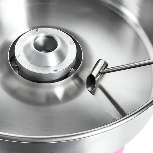 Macchina per Zucchero Filato Rosa Professionale Acciaio con Cupola