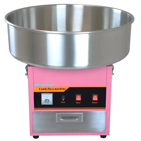 Macchina per Zucchero Filato Rosa Professionale Acciaio con Cupola
