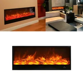 Camino Elettrico da Incasso 150 cm Effetto Fiamma a Led 750 1500 Watt 2