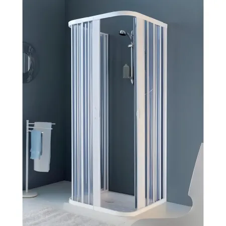 Box Doccia Economico 3 Lati PVC Rettangolare Porta a Soffietto 2 Ante Quadrato | BricoShop24