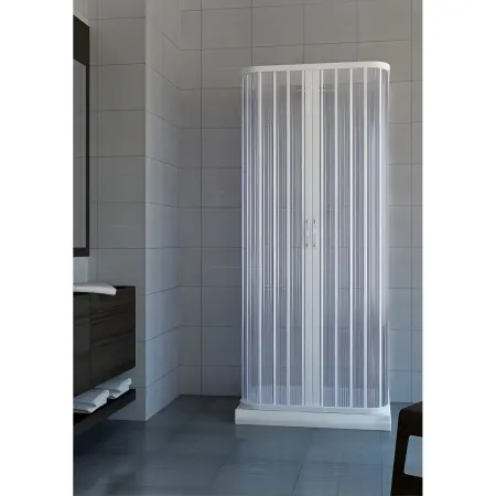 Box Doccia Economico 3 Lati PVC Rettangolare Porta a Soffietto 2 Ante Quadrato | BricoShop24