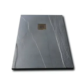 Piatto Doccia in Pietra Rettangolare 70x100 Ardesia Antracite
