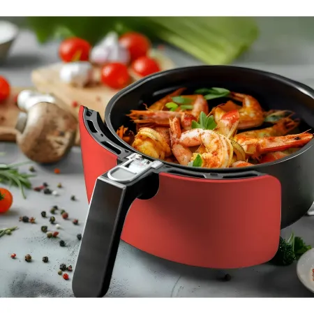 Friggitrice ad Aria 1500W 5L DCG Rosso Antiaderente Pannello LED