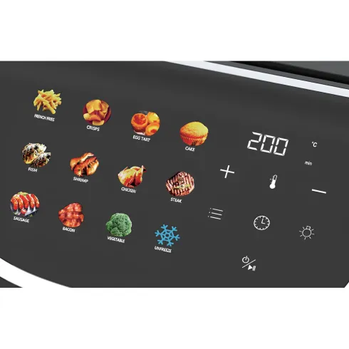 Friggitrice ad Aria 8L 1800W Digitale Nero Timer 60 min Antiaderente