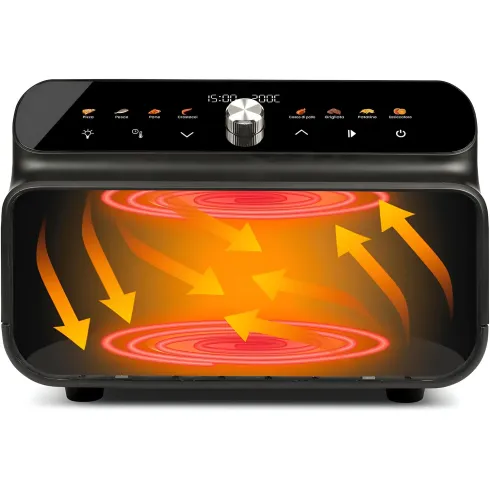 Friggitrice ad Aria Girmi 2000W 10L Display Digitale Multifunzione Nero