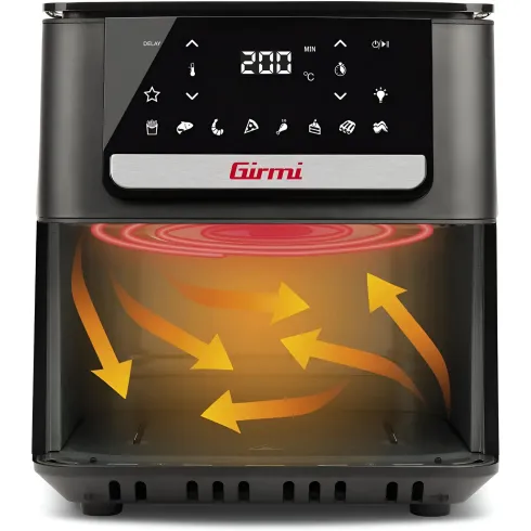 Friggitrice ad Aria Girmi 1700W 6,5L Griglia Regolabile Nero Digitale