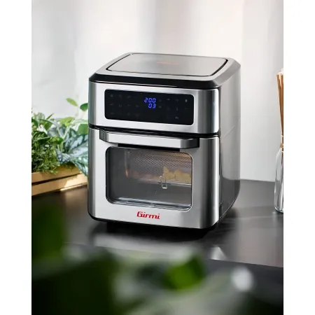 Friggitrice ad Aria Girmi 1800W 12L con Girarrosto Spiedini Grigio