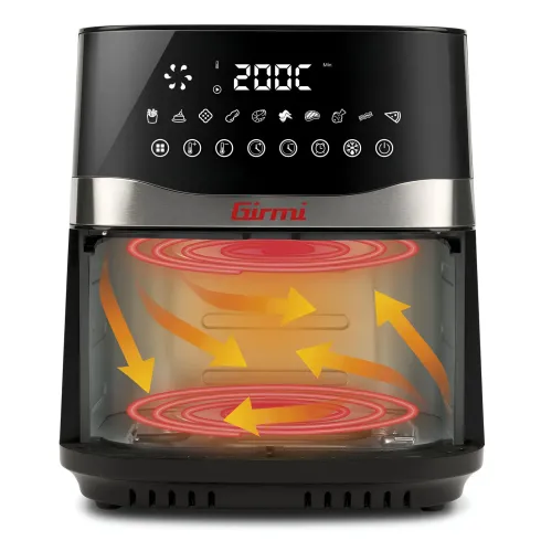 Friggitrice ad Aria Girmi 9L 2200W Digitale 10 Programmi Nero