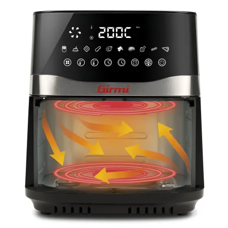 Friggitrice ad Aria Girmi 9L 2200W Digitale 10 Programmi Nero