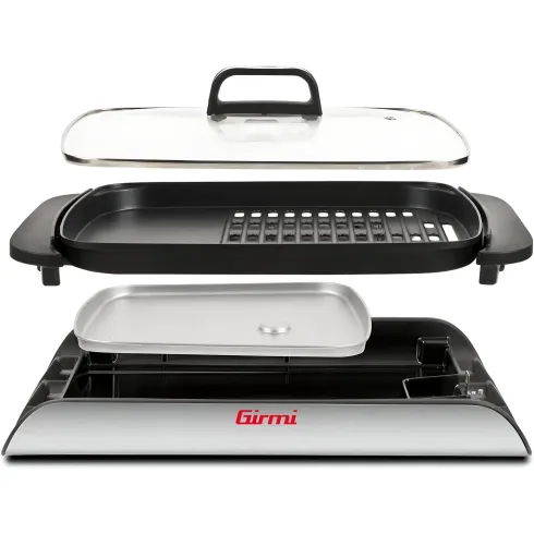 Barbecue Elettrico 2000W Piastra Antiaderente Liscia Rigata da Tavolo