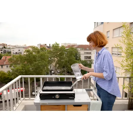 Griglia Elettrica 2500W Piastra Ghisa da Tavolo con Copertura Esterno