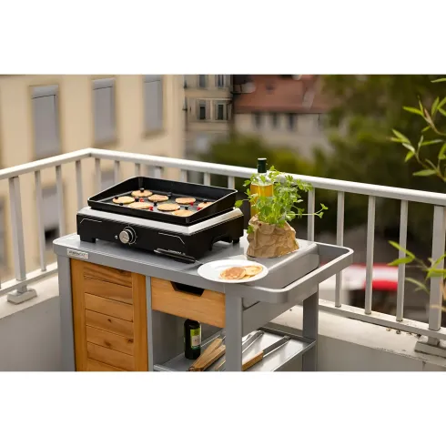 Griglia Elettrica 2500W Piastra Ghisa da Tavolo con Copertura Esterno
