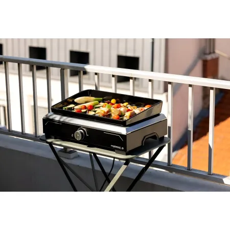 Griglia Elettrica 2500W Piastra Ghisa da Tavolo con Copertura Esterno