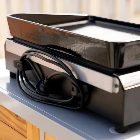 Griglia Elettrica 2500W Piastra Ghisa da Tavolo con Copertura Esterno