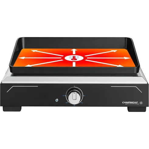 Griglia Elettrica 2500W Piastra Ghisa da Tavolo con Copertura Esterno