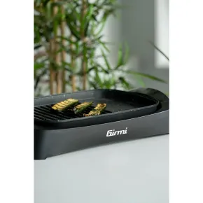 Barbecue Elettrico Girmi da Tavolo 2200W Antiaderente Coperchio Vetro 2