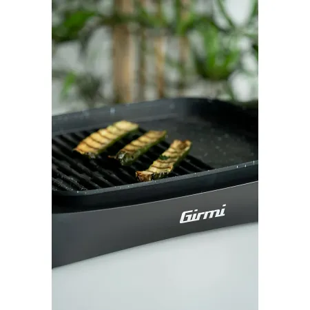 Barbecue Elettrico Girmi da Tavolo 2200W Antiaderente Coperchio Vetro