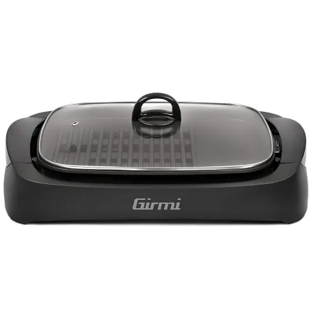 Barbecue Elettrico Girmi da Tavolo 2200W Antiaderente Coperchio Vetro