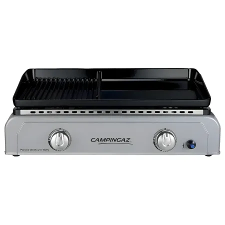 Barbecue a Gas 2 Fuochi Campingaz Piastra Smaltata Bruciatori Grigio