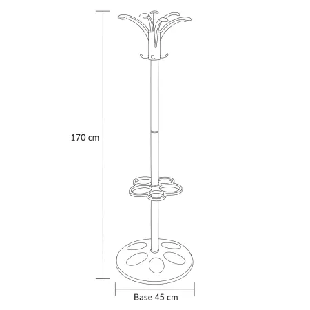 Appendiabiti da Terra con Portaombrelli Ingresso h170 cm Antracite