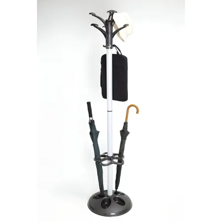 Appendiabiti da Terra con Portaombrelli Ingresso h170 cm Antracite