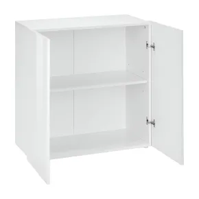 Madia a 2 Ante Bianco Lucido Credenza per Soggiorno Moderna Multifunzione 2