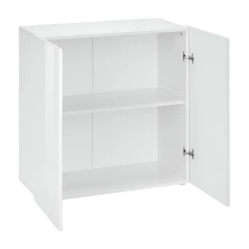 Madia a 2 Ante Bianco Lucido Credenza per Soggiorno Moderna Multifunzione
