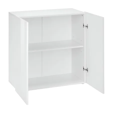 Madia a 2 Ante Bianco Lucido Credenza per Soggiorno Moderna Multifunzione