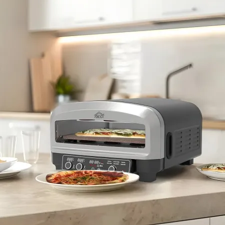 Forno Pizza Elettrico 2200W DCG 20L Pietra Refrattaria Digitale Timer