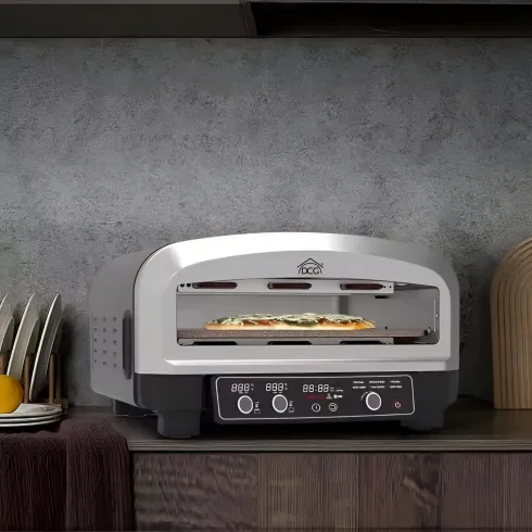 Forno Pizza Elettrico 2200W DCG 20L Pietra Refrattaria Digitale Timer