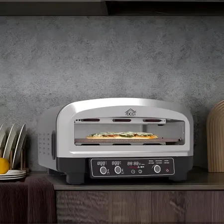 Forno Pizza Elettrico 2200W DCG 20L Pietra Refrattaria Digitale Timer