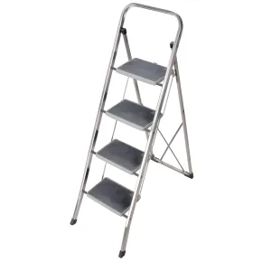 Scaletta Pieghevole 4 Gradini Antiscivolo Facal in Alluminio da Casa