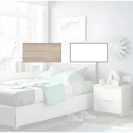 Kit Testiera Letto Singolo 90 cm con Comodino 2 Cassetti Rovere Bianco