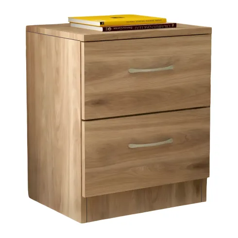 Comodino 2 Cassetti Rovere per Camera da Letto Moderno Salvaspazio