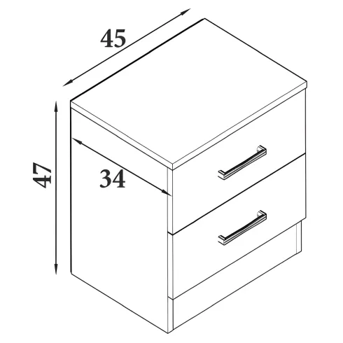 Comodino 2 Cassetti Rovere Chiaro per Camera da Letto Moderno